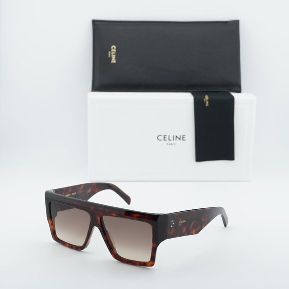 Celine CL40092I 52F Square Sunglasses - Havana/Brown